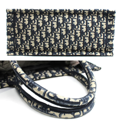 Dior ディオール オブリーク エンブロイダリー ブックトート ミディアム トートバッグ ネイビー M1296ZRIW_M828 レディース【中古】