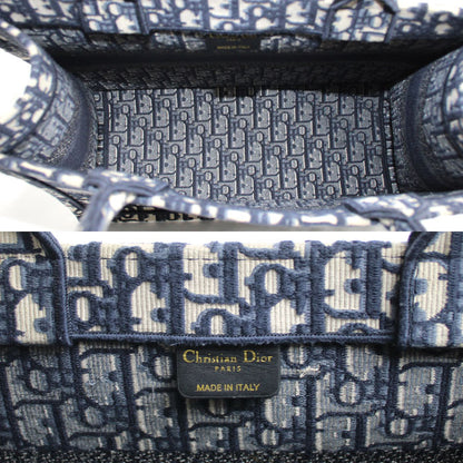 Dior ディオール オブリーク エンブロイダリー ブックトート ミディアム トートバッグ ネイビー M1296ZRIW_M828 レディース【中古】