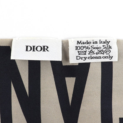 Dior ディオール トロッター オブリーク ロゴ リバーシブル スカーフ ネイビー/ベージュ レディース【中古】