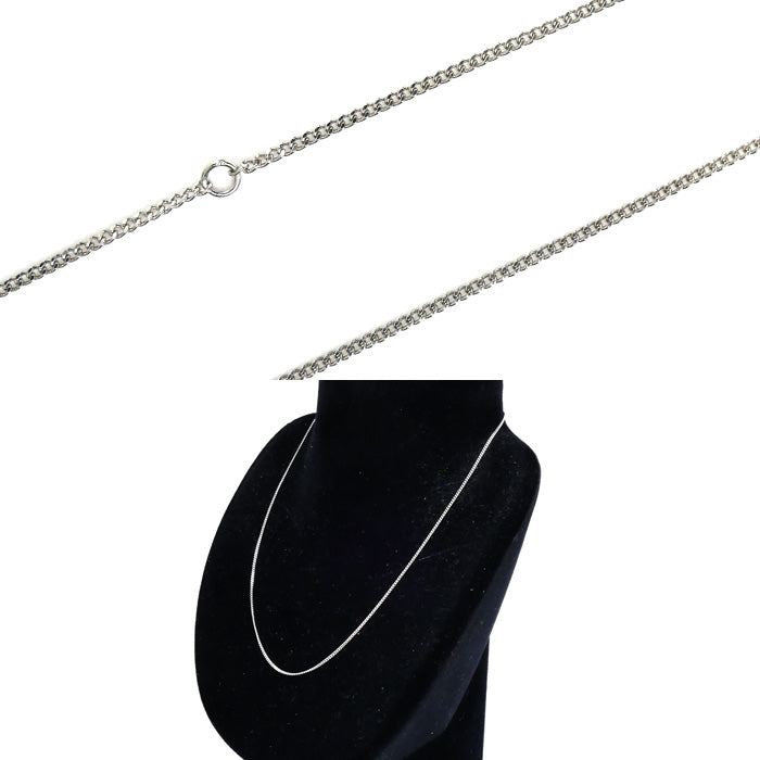 Pt850プラチナ ネックレス 喜平2面カット 2.7g 40cm レディース【中古】