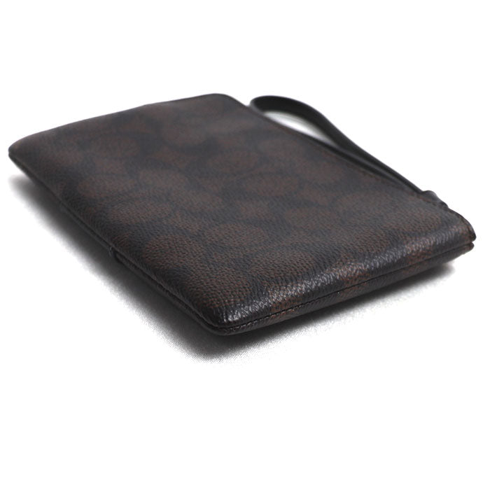 COACH コーチ コーナージップ リストレット ポーチ ブラウン CW854 IMXAQ アウトレット レディース【中古】【美品】