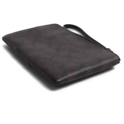 COACH コーチ コーナージップ リストレット ポーチ ブラウン CW854 IMXAQ アウトレット レディース【中古】【美品】