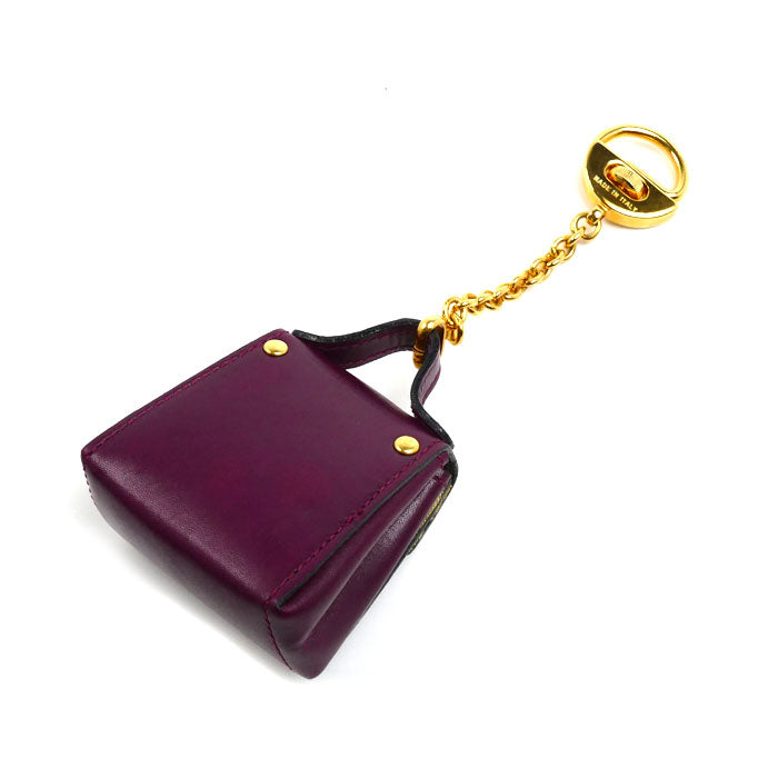 Salvatore Ferragamo サルヴァトーレフェラガモ ガンチーニ ハンドバッグ モチーフ キーホルダー ワインレッド 22-5641 レディース【中古】