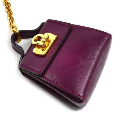 Salvatore Ferragamo サルヴァトーレフェラガモ ガンチーニ ハンドバッグ モチーフ キーホルダー ワインレッド 22-5641 レディース【中古】
