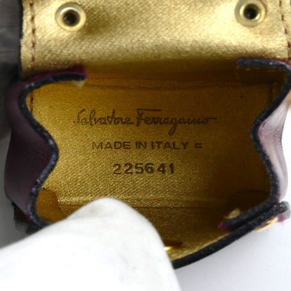 Salvatore Ferragamo サルヴァトーレフェラガモ ガンチーニ ハンドバッグ モチーフ キーホルダー ワインレッド 22-5641 レディース【中古】