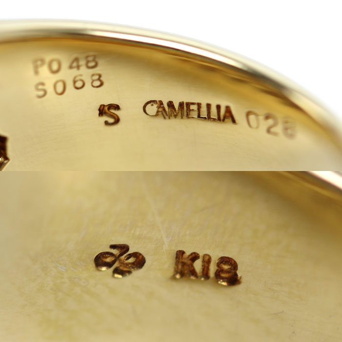 K18YG イエローゴールド リング・指輪 ペリドット0.48ct サファイア0.68ct ダイヤモンド0.28ct 15号 17.4g レディース【中古】【美品】