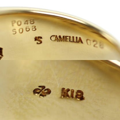 K18YG イエローゴールド リング・指輪 ペリドット0.48ct サファイア0.68ct ダイヤモンド0.28ct 15号 17.4g レディース【中古】【美品】