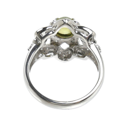 Pt900プラチナ リング・指輪 キャッツアイ1.10ct ダイヤモンド0.34ct 13号 9.9g レディース【中古】【美品】