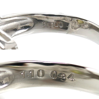 Pt900プラチナ リング・指輪 キャッツアイ1.10ct ダイヤモンド0.34ct 13号 9.9g レディース【中古】【美品】