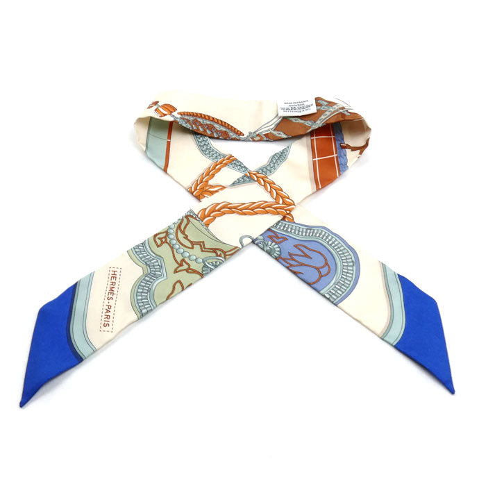HERMES エルメス ツイリー グラン アパラ スカーフ クレーム/ブルー/テラコッタ レディース【中古】