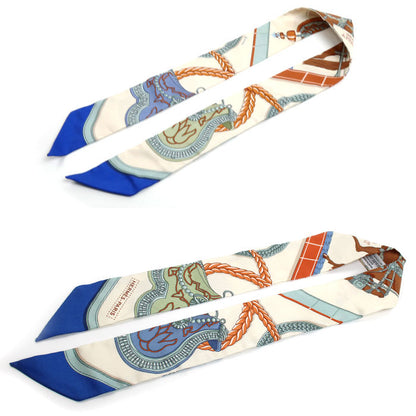 HERMES エルメス ツイリー グラン アパラ スカーフ クレーム/ブルー/テラコッタ レディース【中古】
