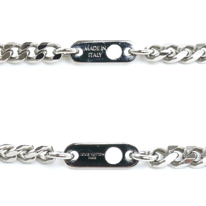 LOUIS VUITTON ルイ・ヴィトン メタル ペンダント ダミエ ステープル ネックレス M02446 LE1255 45/50/55cm メンズ【中古】