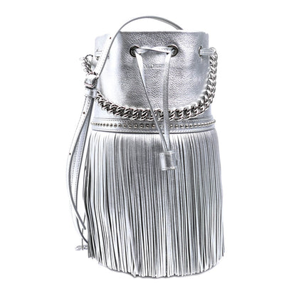 J&M Davidson ジェイアンドエムデヴィッドソン カーニバルM スタッズ フリンジ ショルダーバッグ シルバー レディース【中古】【美品】