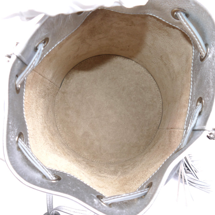 J&M Davidson ジェイアンドエムデヴィッドソン カーニバルM スタッズ フリンジ ショルダーバッグ シルバー レディース【中古】【美品】