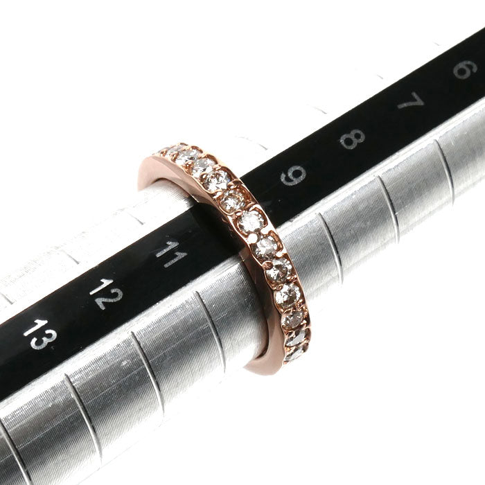 K18PG ピンクゴールド フルエタニティ リング・指輪 ダイヤモンド1.00ct 10号 3.2g レディース【中古】【美品】
