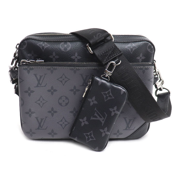 LOUIS VUITTON ルイ・ヴィトン トリオ メッセンジャー ショルダーバッグ モノグラム エクリプス グレー M69443 ICチップ メンズ【中古】