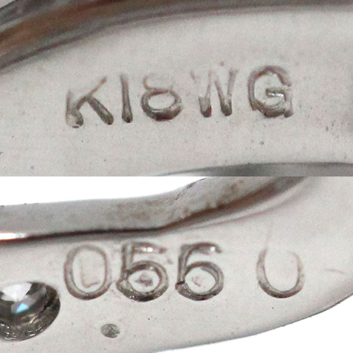 K18WG ホワイトゴールド リング・指輪 ダイヤモンド0.55ct 10号 5.4g レディース【中古】