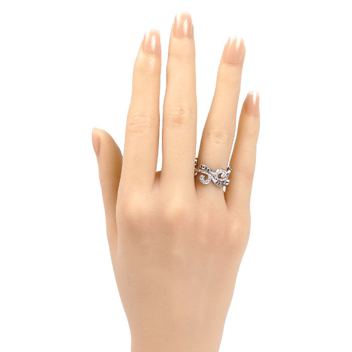 K18WG ホワイトゴールド リング・指輪 ダイヤモンド0.55ct 10号 5.4g レディース【中古】
