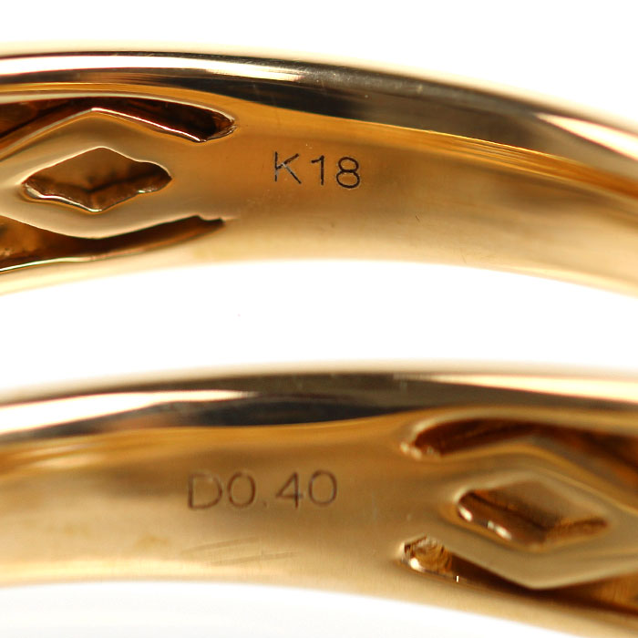 K18YG イエローゴールド リング・指輪 K18・D0.40 ダイヤモンド0.40ct 17号 4.9g ユニセックス【中古】