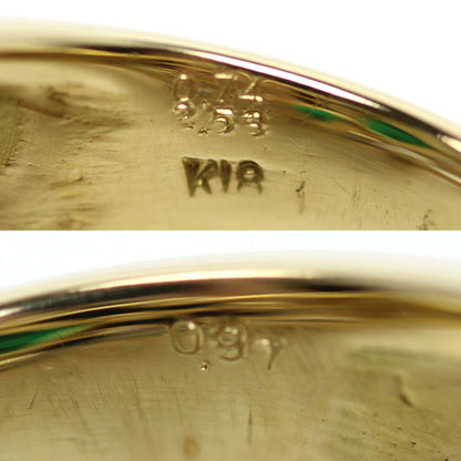 K18YG イエローゴールド リング・指輪 エメラルド2.53ct/0.74ct ダイヤモンド0.97ct 12号 15.0g レディース【中古】