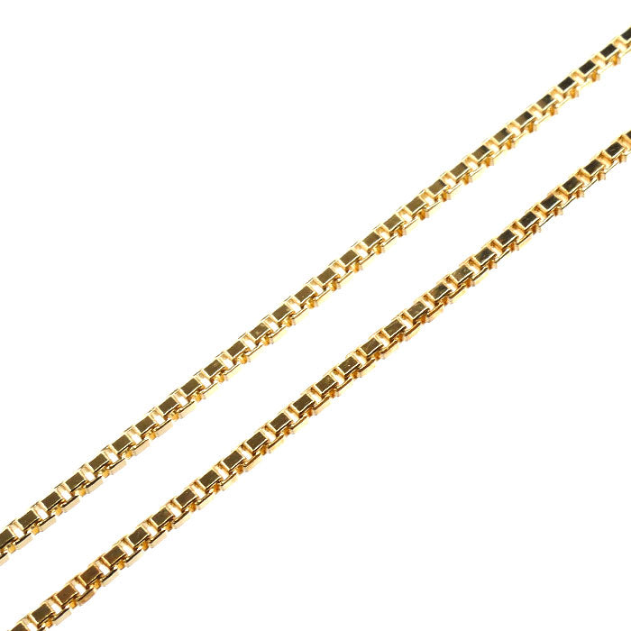 K18YG イエローゴールド ネックレス ベネチアン エメラルド0.55ct ダイヤモンド0.14ct 8.6g 45cm レディース【中古】