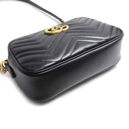 GUCCI グッチ GGマーモント スモール カメラバッグ ショルダーバッグ ブラック 447632 DTD1T 1000 訳アリ品 レディース【中古】【美品】