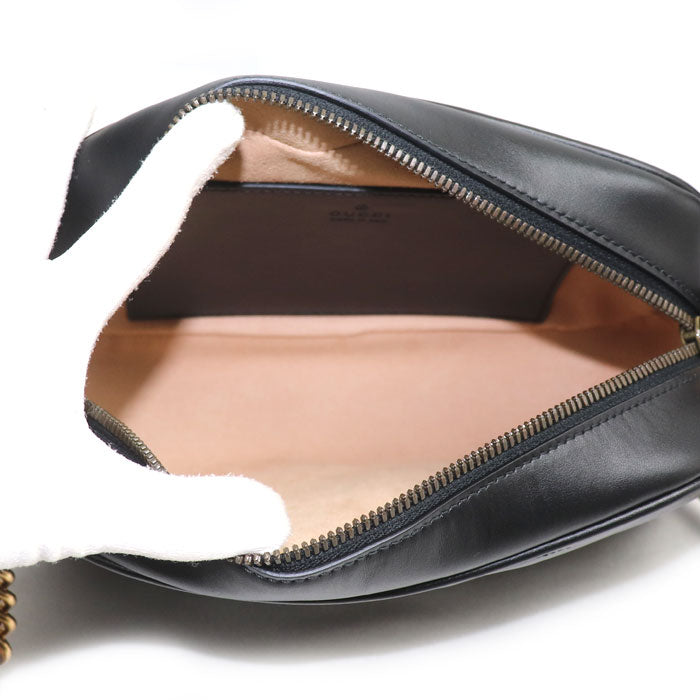 GUCCI グッチ GGマーモント スモール カメラバッグ ショルダーバッグ ブラック 447632 DTD1T 1000 訳アリ品 レディース【中古】【美品】