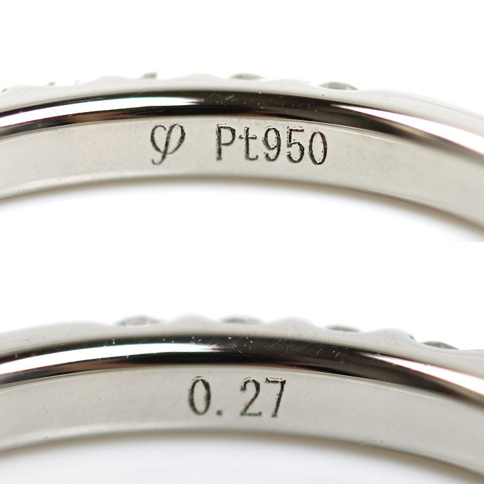 I-PRIMO Pt950プラチナ Vestalis ハーフエタニティ リング・指輪 ダイヤモンド0.27ct 9号 2.7g レディース【中古】【美品】