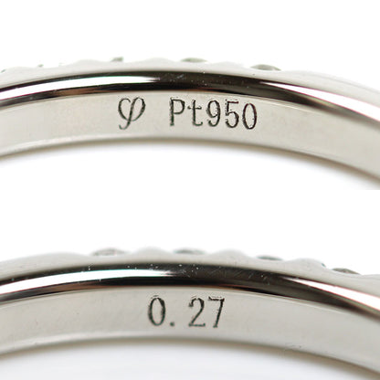 I-PRIMO Pt950プラチナ Vestalis ハーフエタニティ リング・指輪 ダイヤモンド0.27ct 9号 2.7g レディース【中古】【美品】