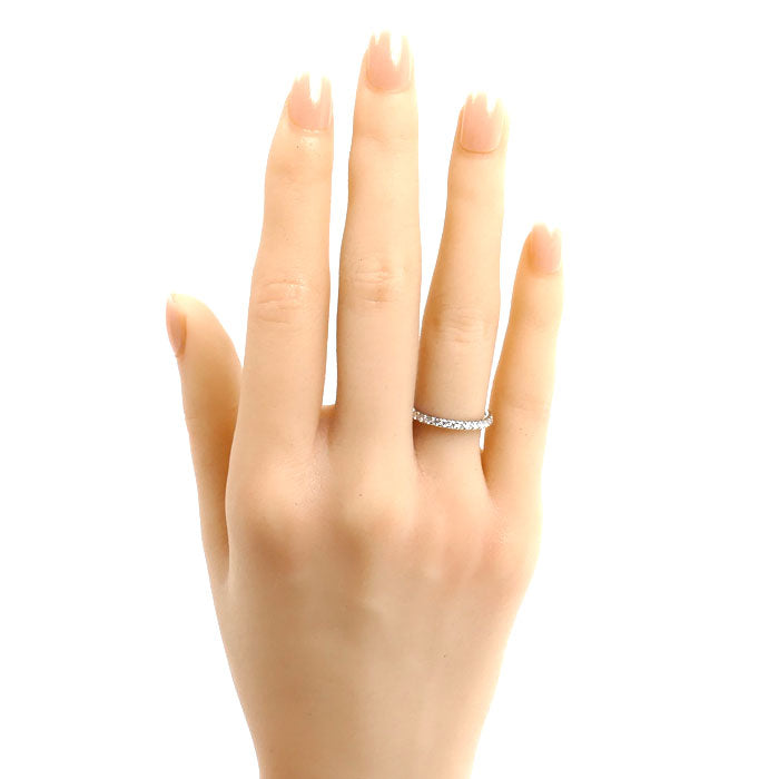 I-PRIMO Pt950プラチナ Vestalis ハーフエタニティ リング・指輪 ダイヤモンド0.27ct 9号 2.7g レディース【中古】【美品】
