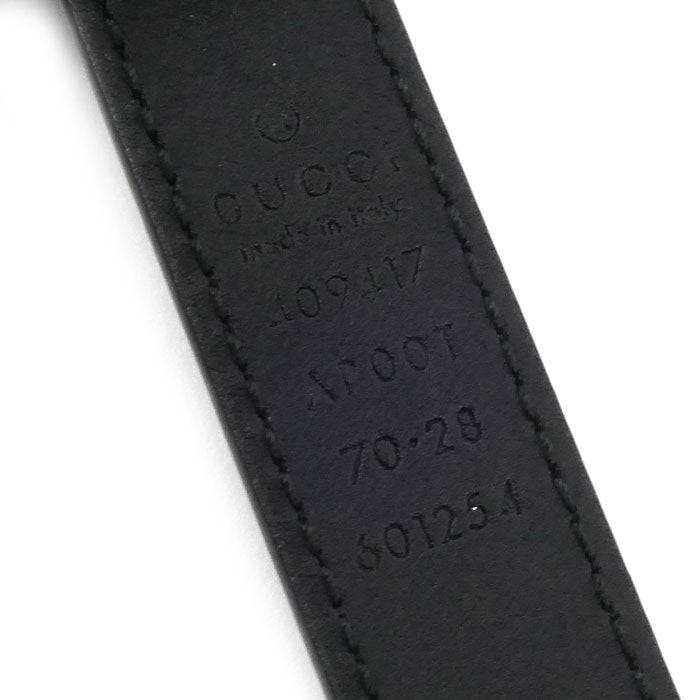 GUCCI グッチ ダブルG スリム ベルト ブラック 409417 AP00T 1000 レディース 70/28【中古】