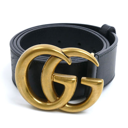 GUCCI グッチ GGエンブレム ワイド ベルト ブラック 400593 レディース 75/30【中古】