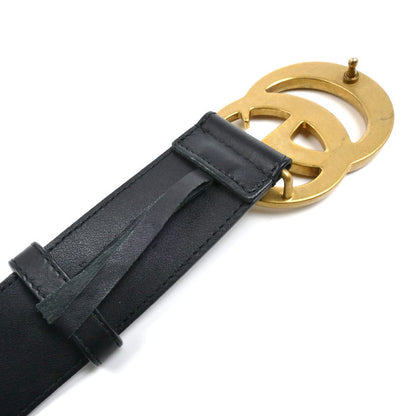 GUCCI グッチ GGエンブレム ワイド ベルト ブラック 400593 レディース 75/30【中古】