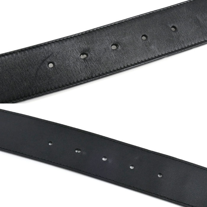 GUCCI グッチ GGエンブレム ワイド ベルト ブラック 400593 レディース 75/30【中古】