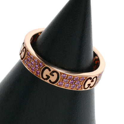 GUCCI グッチ K18PG ピンクゴールド アイコン スターダスト リング・指輪 ピンクサファイア 12号 3.5g レディース【中古】