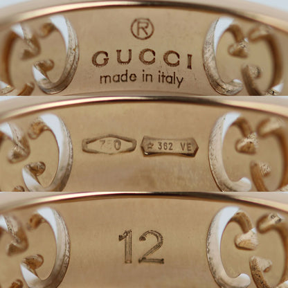 GUCCI グッチ K18PG ピンクゴールド アイコン スターダスト リング・指輪 ピンクサファイア 12号 3.5g レディース【中古】