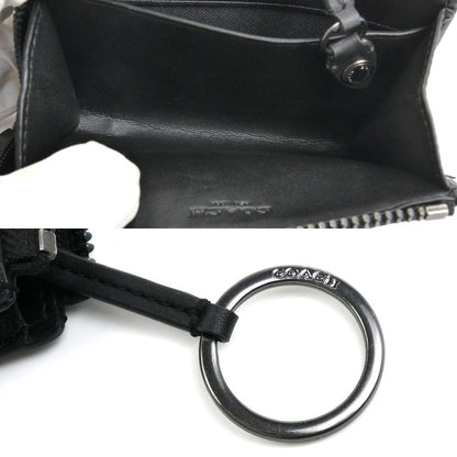 COACH コーチ ジップ キーケース コインケース ブラック CW358 QB/BK アウトレット メンズ【中古】【美品】