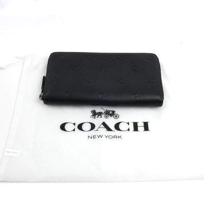 COACH コーチ アコーディオン ウォレット スタープリント 長財布 ラウンドファスナー ブラック CW296 QBLWO アウトレット メンズ【中古】【美品】
