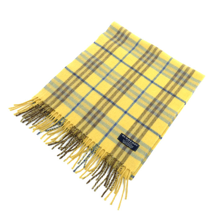 BURBERRY バーバリー LONDON ノバチェック マフラー イエロー レディース【中古】