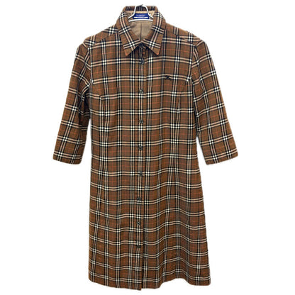 BURBERRY バーバリー BLUE LABEL ノバチェック ワンピース ブラウン FMF54-536 38 レディース【中古】