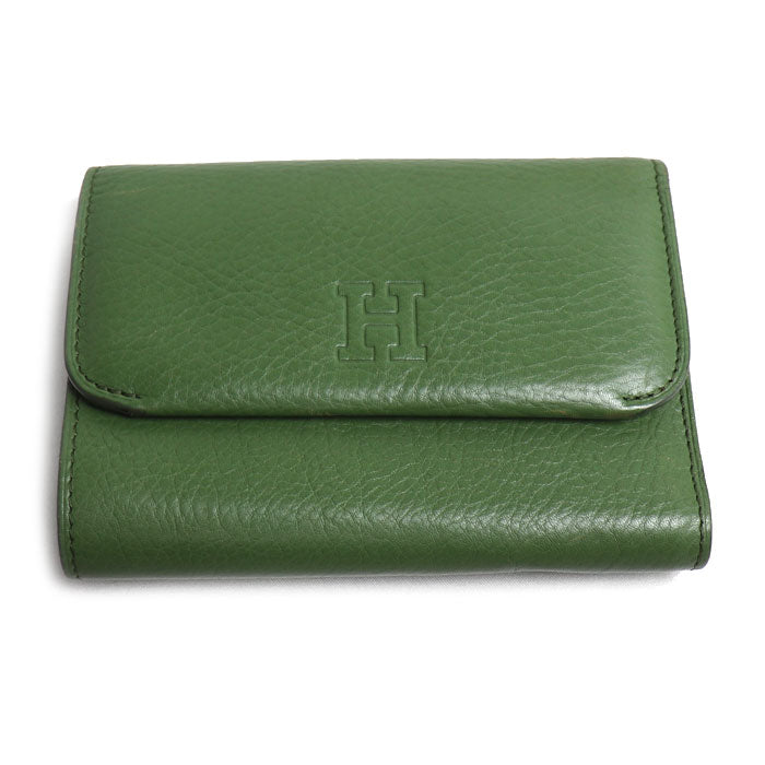 HIROFU ヒロフ プラティカ 三つ折り財布 グリーン レディース【中古】