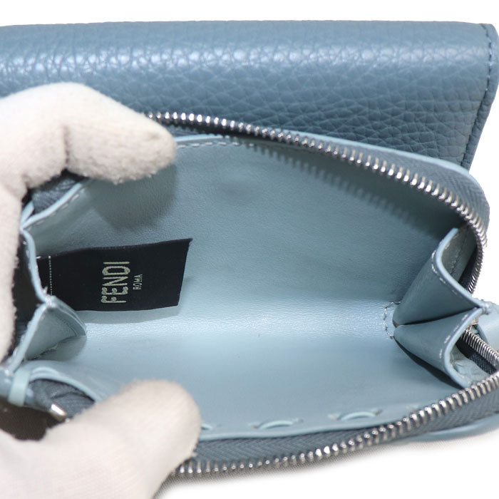 FENDI フェンディ ピーカブー マイクロ 三つ折り財布 ライトブルー 8M0499AURNF1VFI レディース【中古】【美品】