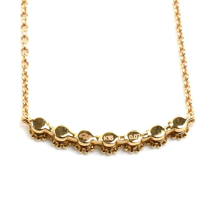 STAR JEWELRY スタージュエリー K18PG ピンクゴールド ネックレス ダイヤモンド0.07ct 1.5g 40cm ミル打ち レディース【中古】