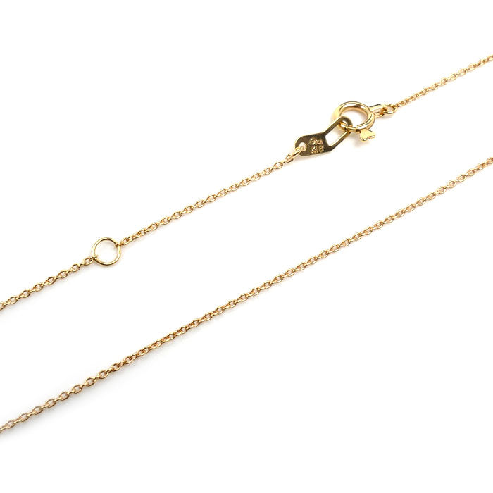STAR JEWELRY スタージュエリー K18PG ピンクゴールド ネックレス ダイヤモンド0.07ct 1.5g 40cm ミル打ち レディース【中古】