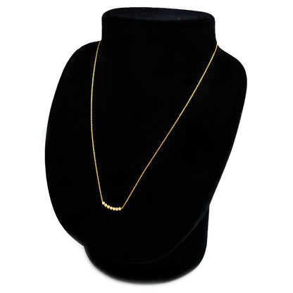STAR JEWELRY スタージュエリー K18PG ピンクゴールド ネックレス ダイヤモンド0.07ct 1.5g 40cm ミル打ち レディース【中古】