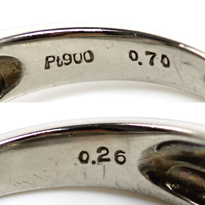 Pt900プラチナ リング・指輪 ダイヤモンド0.70ct ダイヤモンド0.26ct 12.5号 7.5g レディース【中古】