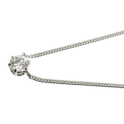 Pt850プラチナ プチ 一粒ダイヤ ネックレス ダイヤモンド1.00ct 4.8g 41cm レディース【中古】