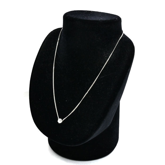 Pt850プラチナ プチ 一粒ダイヤ ネックレス ダイヤモンド1.00ct 4.8g 41cm レディース【中古】