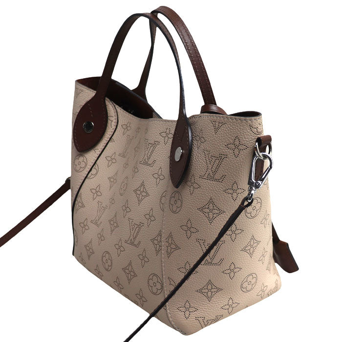 LOUIS VUITTON ルイ・ヴィトン ヒナPM 2Wayショルダーバッグ マヒナ ベージュ ブラウン M55551 IC レディース【中古】