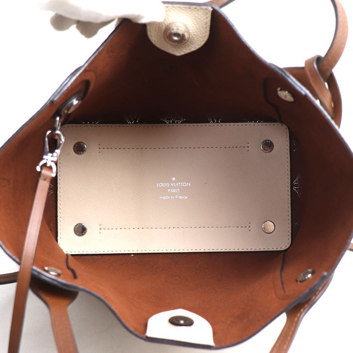LOUIS VUITTON ルイ・ヴィトン ヒナPM 2Wayショルダーバッグ マヒナ ベージュ ブラウン M55551 IC レディース【中古】